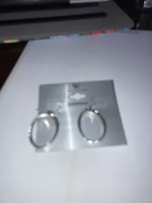 Worthington Silver Twisted Hoop Earrings • $9.99
