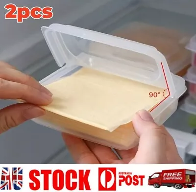 Cheese Slice Storage Box Fridge Butter Container Fresh-keeping Container AU • $13.99