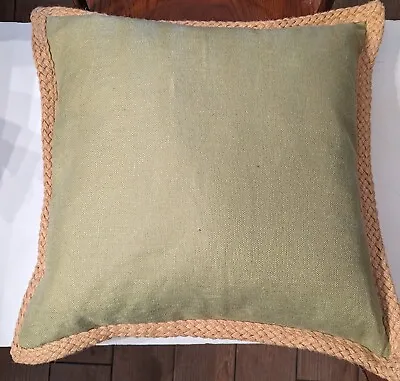 Pottery Barn Pillow W/ Pottery Barn Insert In Light Green With Jute Trim • $24