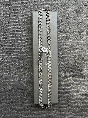 New Zales Men’s 10.1 Mm Textures Curb Chain Necklace In Sterling Silver - 24” • $485