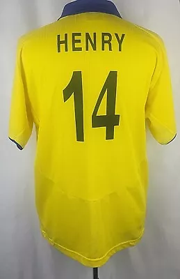 Men's Yellow Football League Arsenal Shirt Thierry Henry #14 Size XL • £30