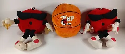 Qty 3 1987 7up Cool Spot Plush Toy Transforms Into Basketball Suction Cup Window • $45.95