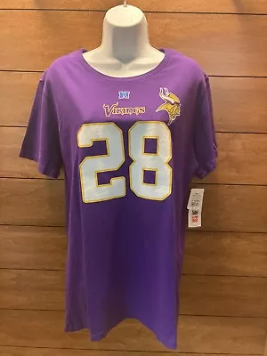 Minnesota Vikings ADRIAN PETERSON Nfl Jersey T Shirt Adult WOMENS Large L  NWT • $21.95