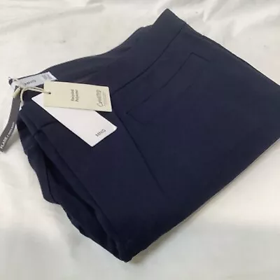 Mango Wide Leg Trousers In Navy Blue Size 20 / 22 / 24 / 26 Brand New With Tags • £11.95