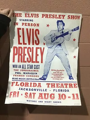 1956 Elvis Presley 28  X 22  At  Florida Theatre Concert Poster Heavy Poster Stk • $19.99