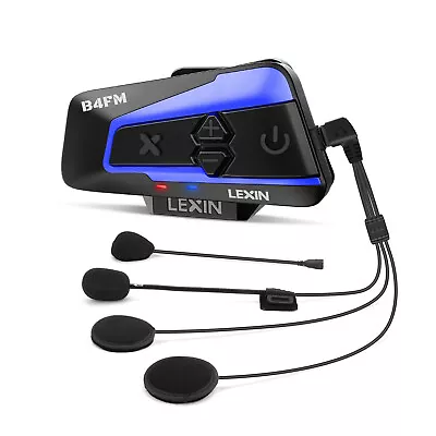 LEXIN B4FM Motorcycle Helmet Bluetooth Headset Intercom 10 Riders & Music Share • $67.99