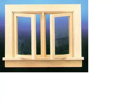 Dollhouse Miniatures 1:12 Scale Double Swing-Out Window With Pane #CLA70112 • $10.59