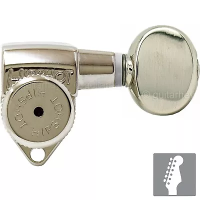 NEW Hipshot LOCKING Tuners 6 In Line STAGGERED W/ SMALL OVAL Buttons - NICKEL • $89.95