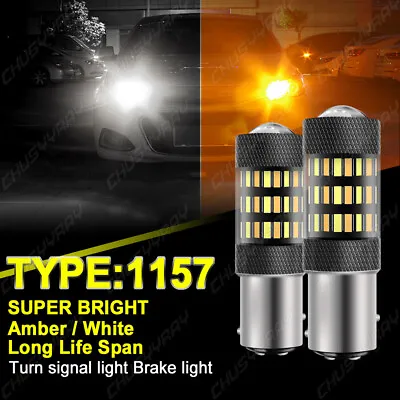 Front  1157 Dual Color LED Bulbs For Motorcycle Turn Signal Light Switchback 2X • $13.99