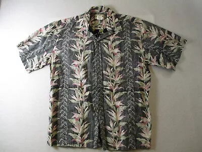 Cooke Street Hawaii Hawaiian Shirt Muted Print Reverse Fabric Sz L USA Made  • $14.15