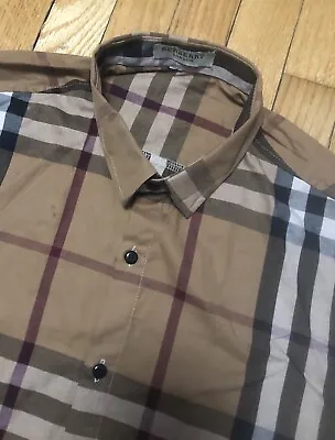 Men’s Burberry London Nova Check Button Up L/S Casual Shirt Size XS • $9.99