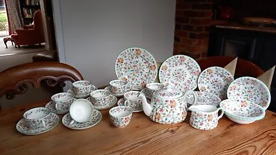 Vintage Minton Haddon Hall Bone China Tea Set 31 Piece • £180