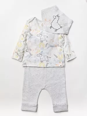 Organic Cotton Farm Animal Design Unisex Baby Outfit Baby Shower Gift 12-18month • £15.95