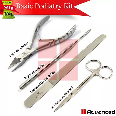 Toenail Removal Set Podiatry Ingrown Cutter Nail Cleaner File Cuticle Scissors • $29.39