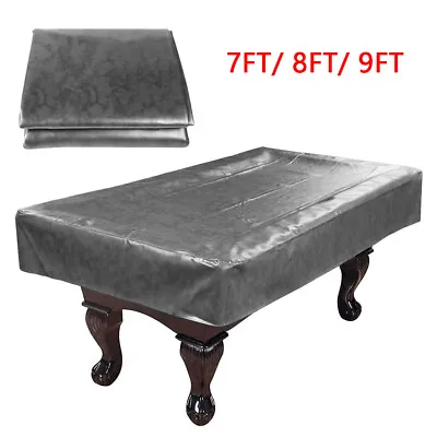 7'/8'/9' Heavy Duty Leatherette Billiard Pool Table Cover Dust Cover Gray • $33.15