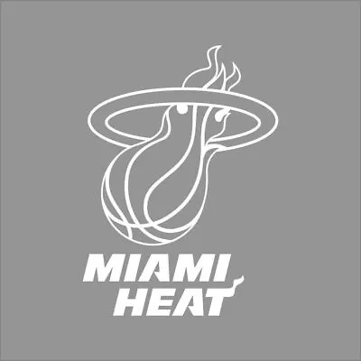 Miami Heat Logo White Decal. Waterproof 4 Sizes • $2.99