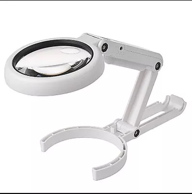 LED Folding Light Magnifier For Book Newspaper Reading Portable Handheld Loupe # • £7.38