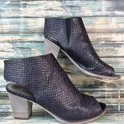 Gabor Heel Cutout Booties Womens US 8 Pewter Leather Open Toe Hook & Loop Strap • $27.30