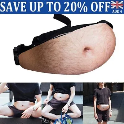 Dad Body Waist Belt Bum Bag 3D Funny Hairy Beer Fat Belly Pack Pouch Holder Bag/ • £5.39