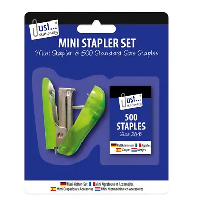 Mini Stapler Set With 500 Staples And Small Colourful Stapler Office Home School • £3.69