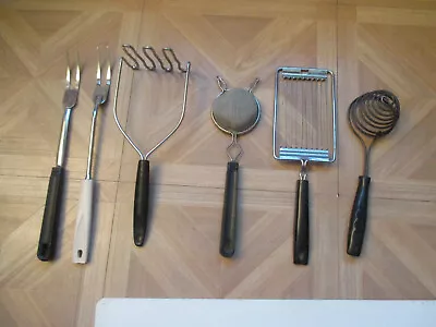 Lot Of 6 Vintage Kitchen Utensils Tools Ekco Black Bakelite Handles • $15