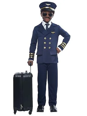 Airplane Pilot Captain Flight Aviator Uniform Book Week Girls Boys Costume • $53.95
