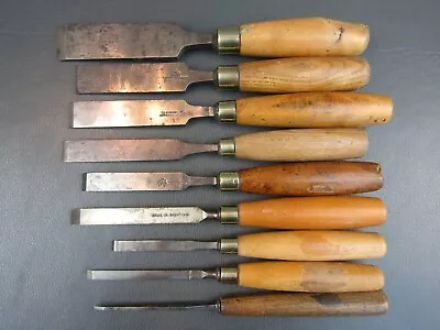 Graduated Set Of Firmer Chisels Vintage Old Tools By Marples Sorby Etc • $67.82