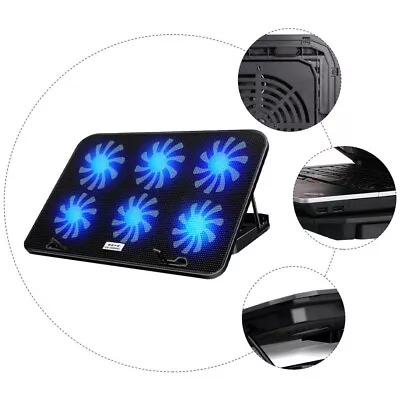 6 Fans LED USB Adjustable Height Stand Pad Cooler For Laptop Notebook 12 -17  • $28.89