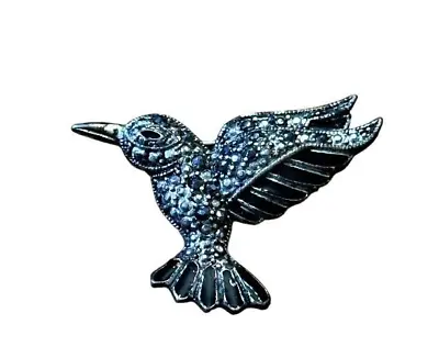 Vintage Hummingbird In Flight Pin Brooch Silver Tone & Marcasite 1.75 Inches • $7.88