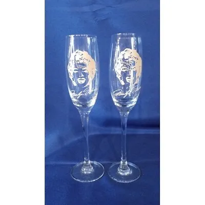 2008 Marilyn Monroe Bernard Of Hollywood Licensed Tall Wine Glasses Set Of 2 • $12