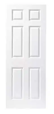 £35 • Buy Wickes Lincoln White Grained Moulded 6 Panel Internal Door