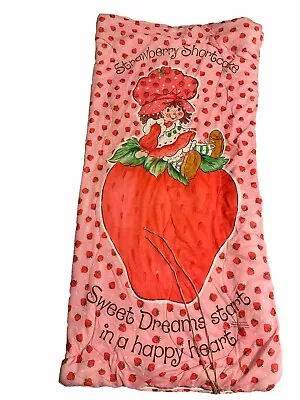 Vintage Strawberry Shortcake Kids Sleeping Bag. Sweet Dreams Start Happy Heart • $25