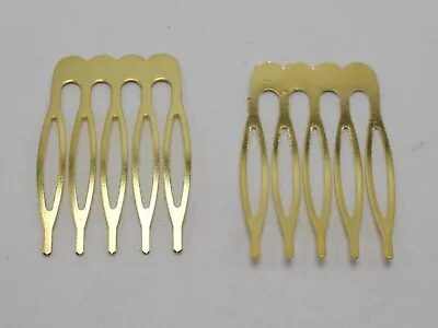 20 Silver Gold Blank Metal Hair Comb With 5-10 Teeth For Bridal Hair Accessories • £4.78