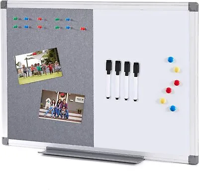 MAKELLO Notice Board Combination Felt & Magnetic Boards For Office Kitchen Bedr • £38.24