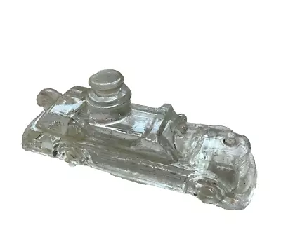 Vintage Fire Truck Clear Glass Candy Container • $4