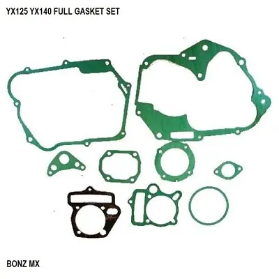 GENUINE FULL GASKET SET FOR YX125 YX140 CC PIT BIKE ENGINE 56mm BORE 9P/C • £10.99