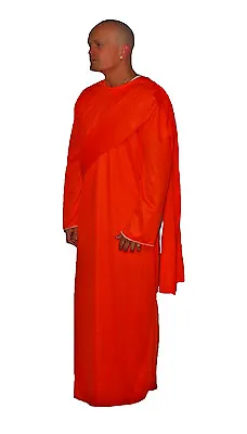 Shaolin Monk Costume Buddhist Buddha Thai Monk Robes Orange Fancy Dress • $28.56