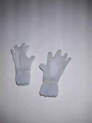 VINTAGE HTF 1950s PAIR UNUSED MARY HOYER DOLL VERY PALE BLUE NYLON GLOVES • $19.95