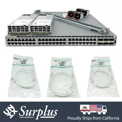 48 Port 10GB RJ45 Arista Manage Switch 2x PSU +Rails W/ 20 Packs RJ45 Cable New • $1099