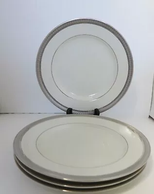 Set Of 4 Mikasa Palatial Silver Platinum Salad Plates 8.25 Inch Fine China • $44