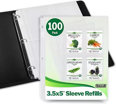 50Pcs Clear Photo Album Page Refill For 400 Pictures 3Ring Binder Photo Pockets • $23.04