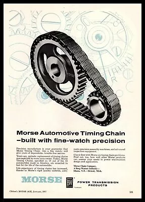 1957 Morse Automotive Timing Chains Ithaca New York Borg Warner Vintage Print Ad • $14.95