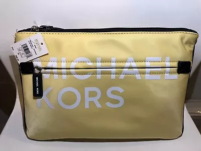 Nwt Michael Kors Sport Buttercup Nylon Water Resistant Large Zip Wristlet Clutch • $49.99