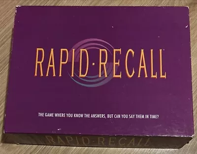**COMPLETE** RAPID RECALL - Vintage 1993 Party Game By Western Publishing • $12.50