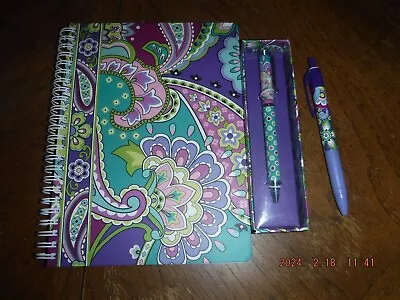 Vera Bradley Mini Notebook And 2 Pen Set In Heather Nwt • $22