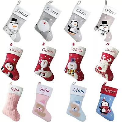 Personalised Christmas Stocking Xmas Embroidered Boys Girls Baby Stocking Sack • £11.95