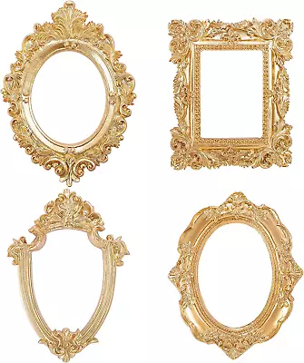 4 Pcs Small Vintage Picture Frame Antique Photo Frame Wall Hanging Photo Frame T • $21.25