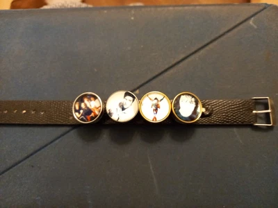 £6.99 • Buy Elvis Presley Freddie Mercury Michael Jackson Snap Button Bracelet X 4 Buttons 