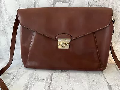 Vintage Salvatore Ferragamo Brown Shoulder Bag Crossbody Clutch Purse Handbag • $66.50