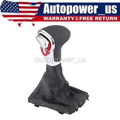 $35.99 • Buy FOR Audi A4 A5 A6 Q5 Q7 Black Gear Shift Knob Shifter Leather Gaiter Boot Cover